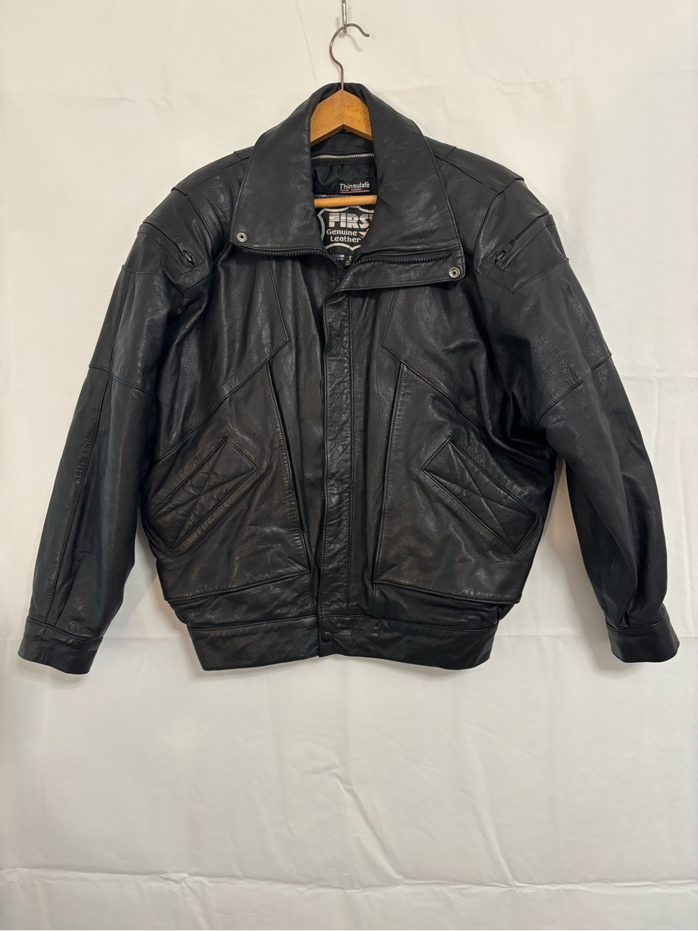 VINTAGE FIRST GENUINE LEATHER Jacket Size Small